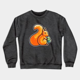 Kawaii Cute Red Squirrel and Acorn Crewneck Sweatshirt